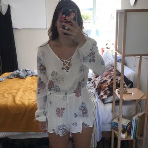 Pacsun white floral romper